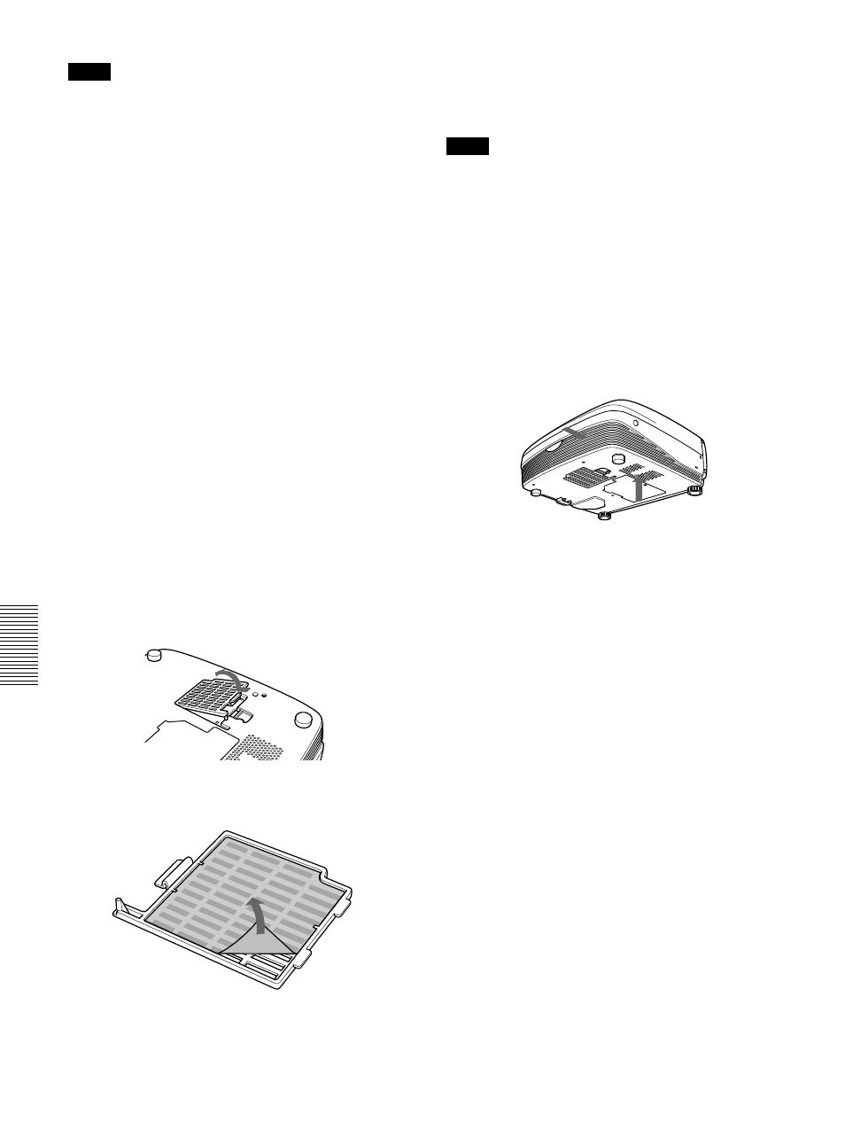 Cleaning the air filter | Sony VPL-PS10 User Manual | Page 38 / 128