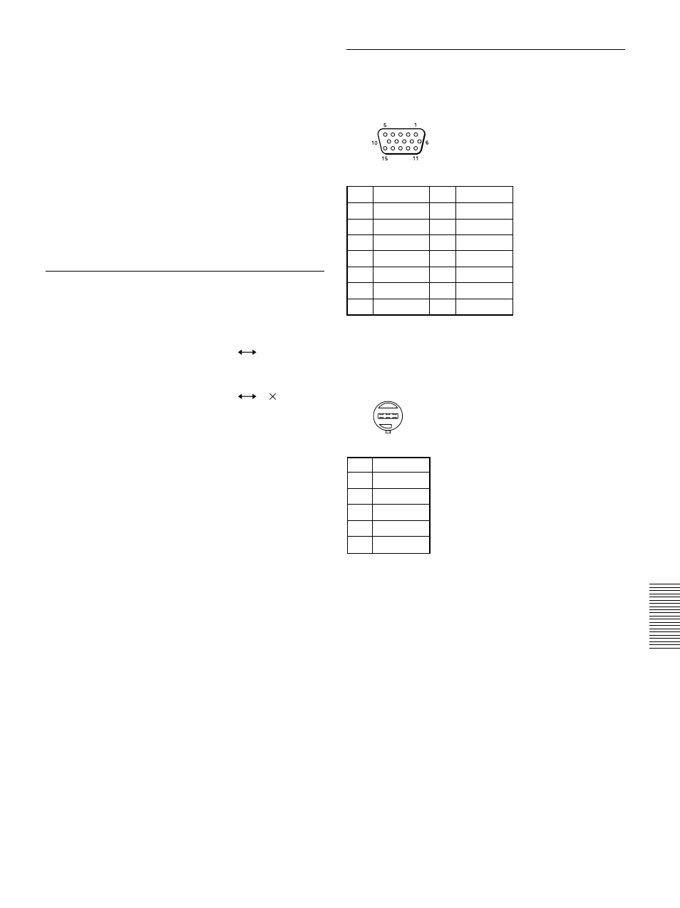Pin assignment, Optional accessories | Sony VPL-PS10 User Manual | Page 43 / 128