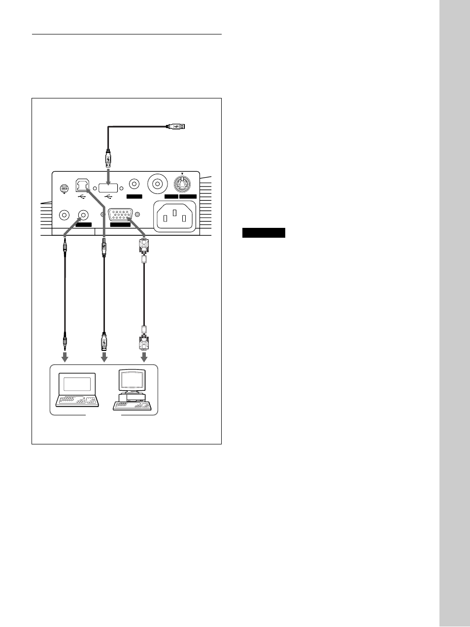Installation et pr ojection, Raccordement à un ordinateur compatible ibm, Pc/at | Sony VPL-PS10 User Manual | Page 61 / 128