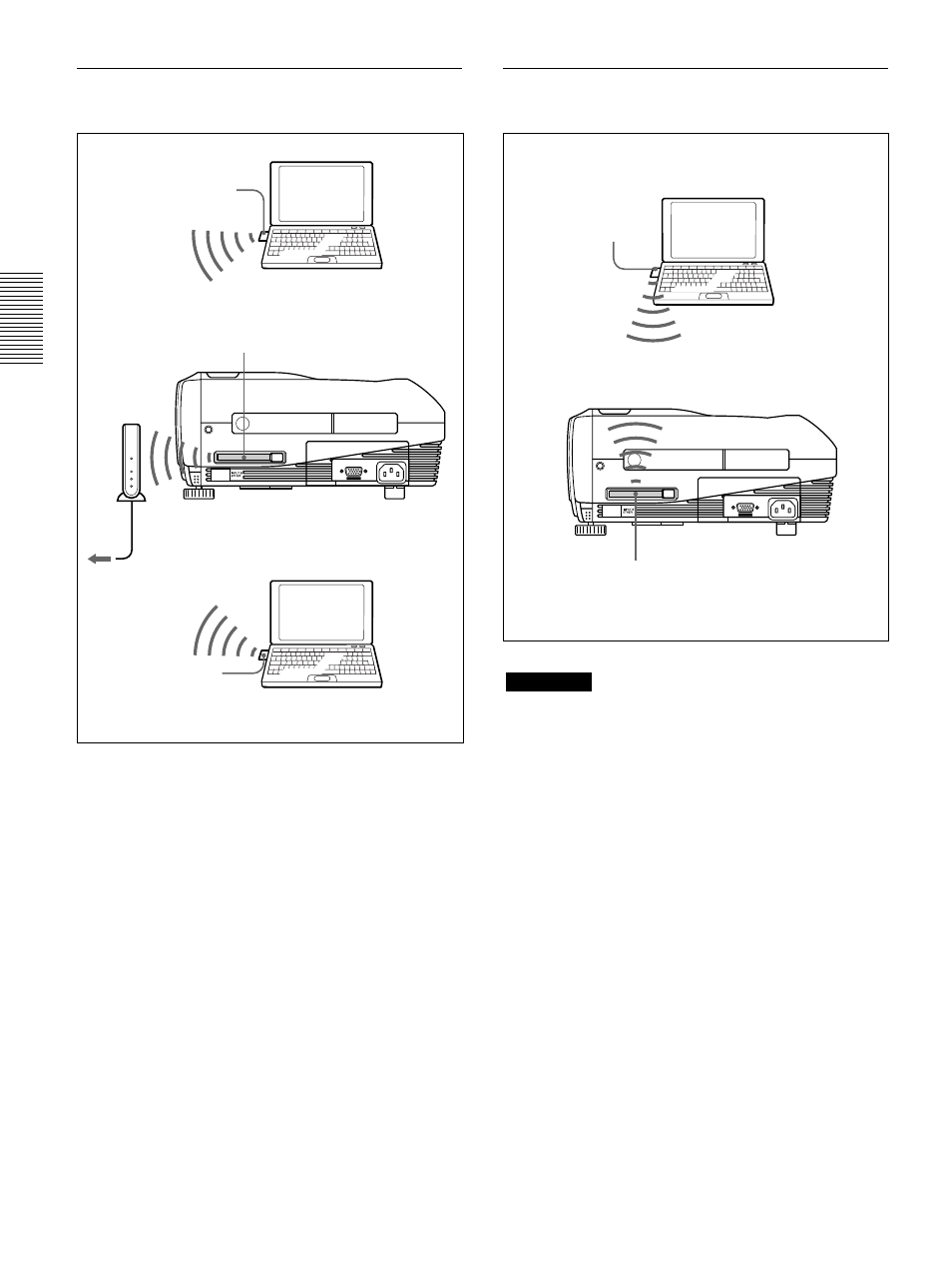 Raccordement à l’aide d’une carte pc lan sans fil | Sony VPL-PS10 User Manual | Page 64 / 128