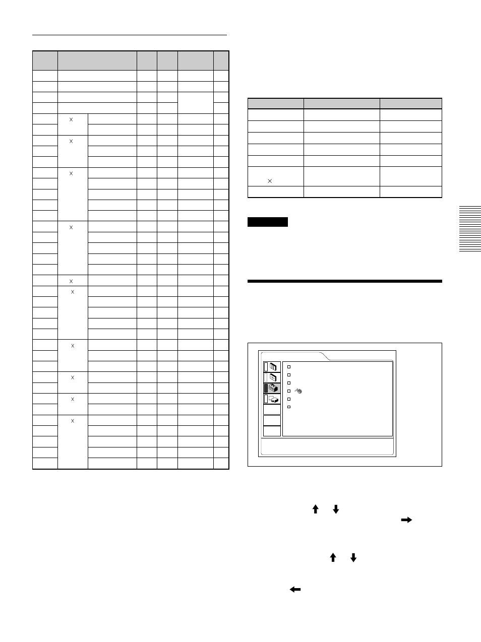 Le menu reglage, Signaux présélectionnés | Sony VPL-PS10 User Manual | Page 73 / 128