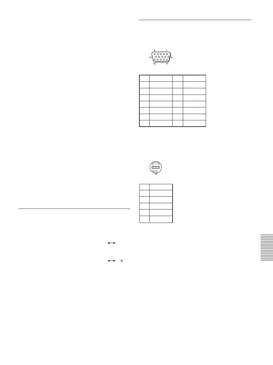 Affectation des broches, Accessoires en option | Sony VPL-PS10 User Manual | Page 85 / 128