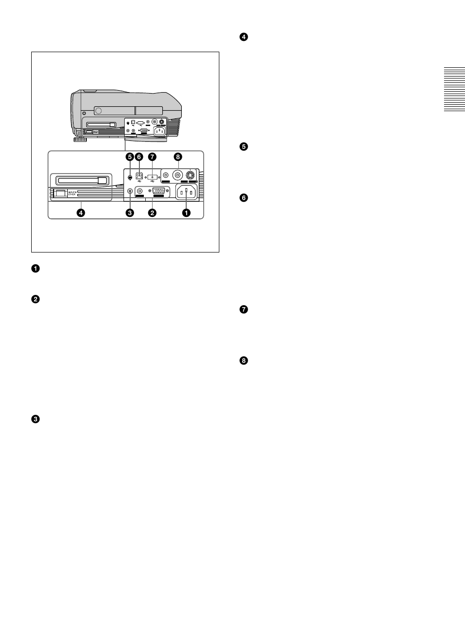Panel de conectores | Sony VPL-PS10 User Manual | Page 97 / 128