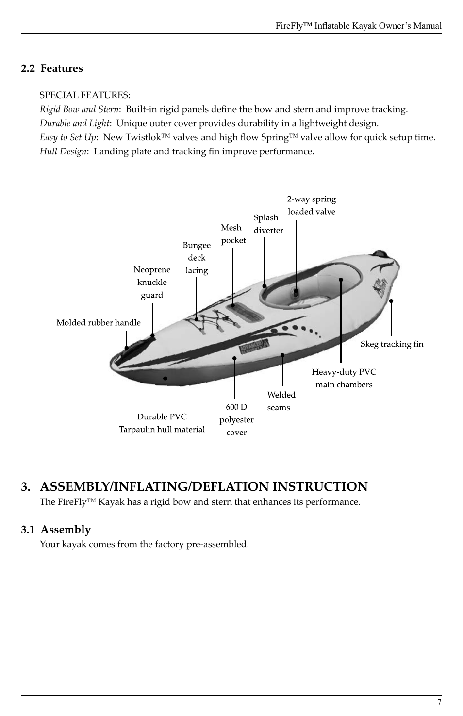 Assembly/inflating/deflation instruction | Advanced Elements AE1020 User Manual | Page 7 / 16