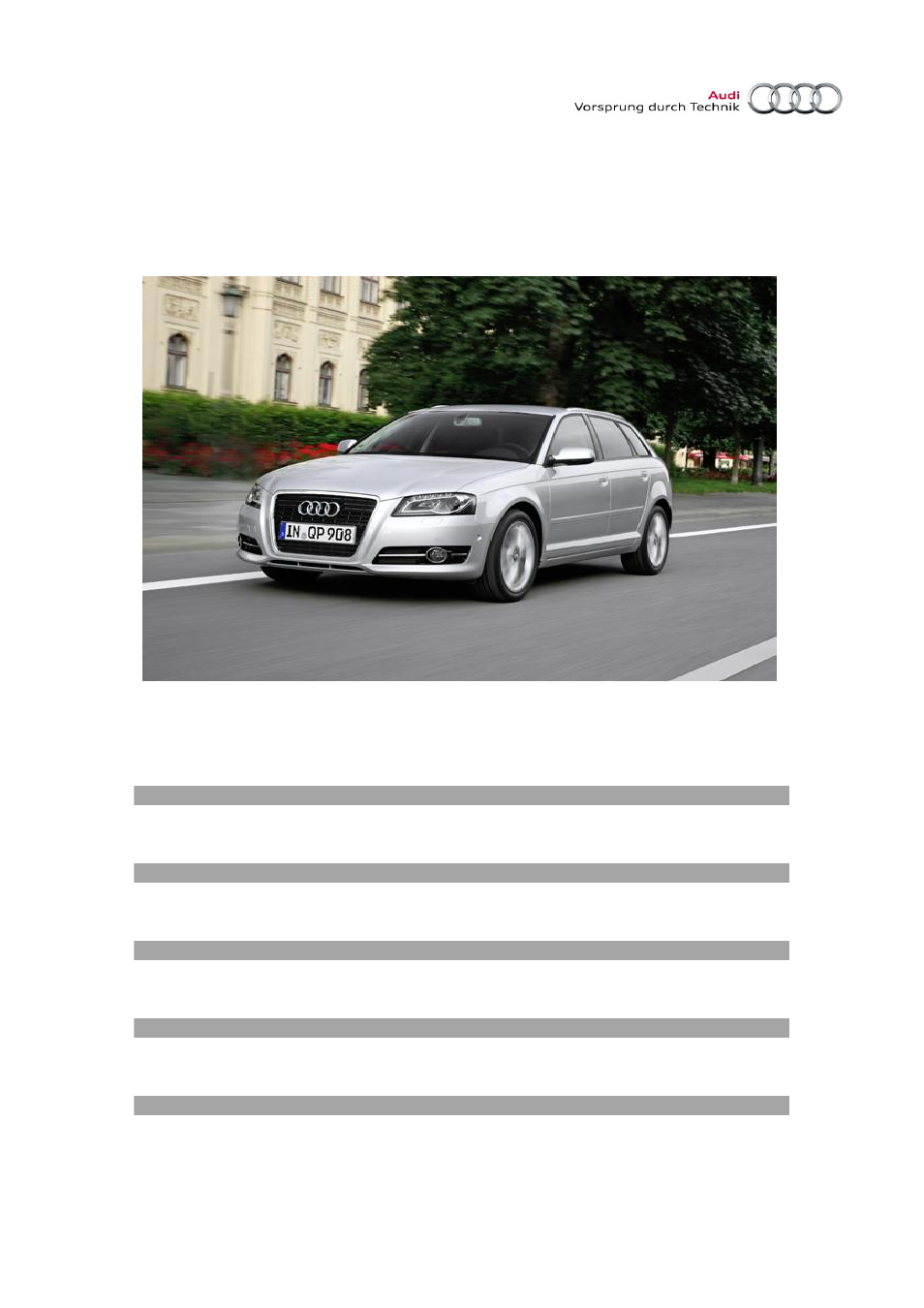 Audi SPORTBACK S3 User Manual | 29 pages