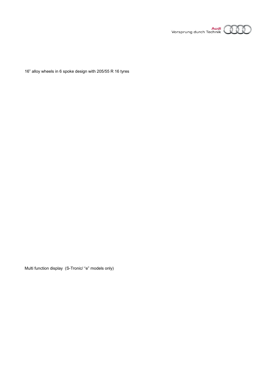 Audi SPORTBACK S3 User Manual | Page 3 / 29