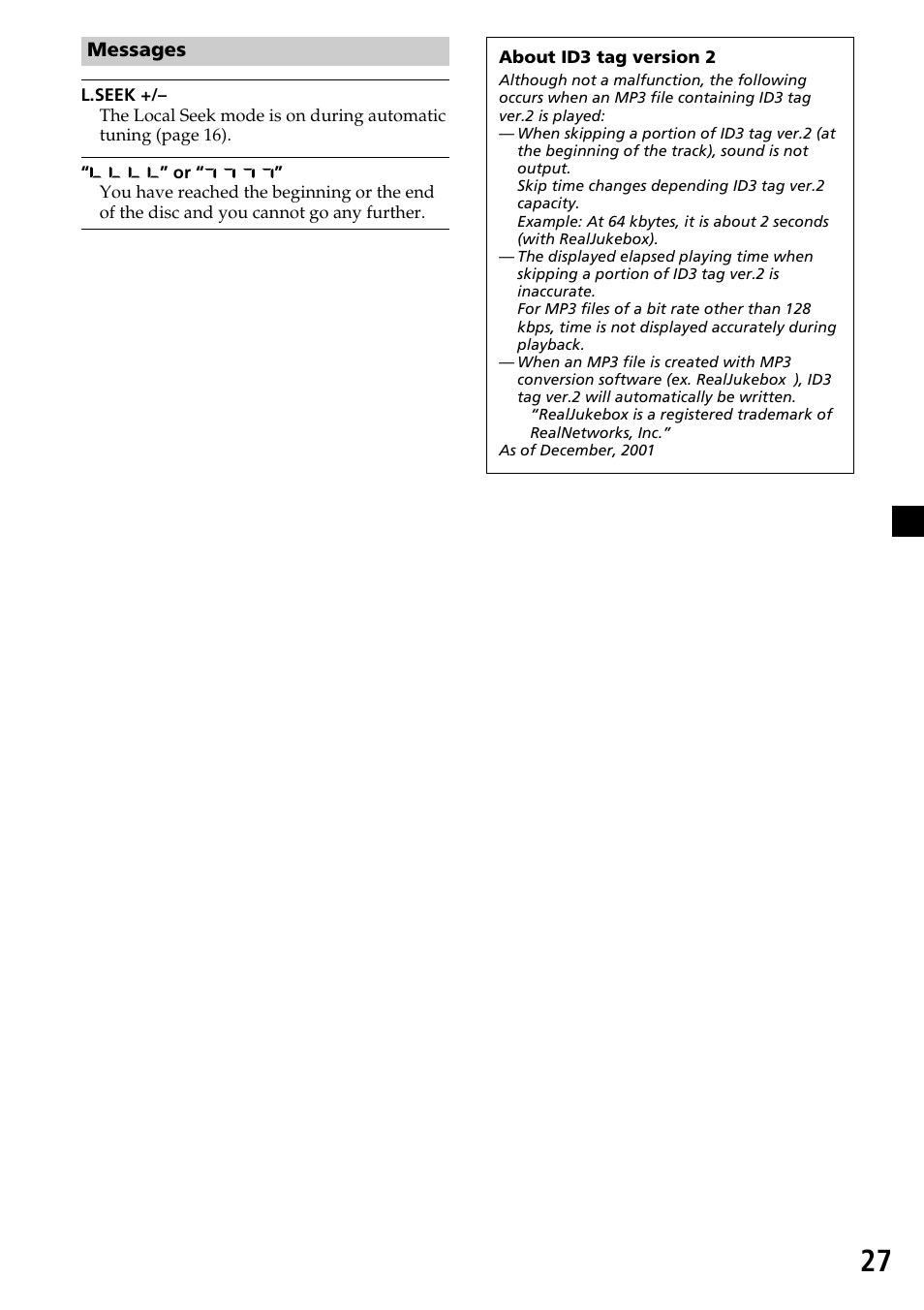 Sony CDX-MP30 User Manual | Page 27 / 80