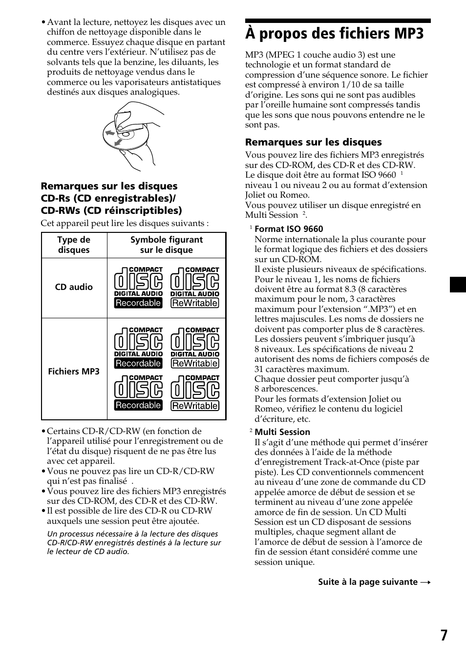 À propos des fichiers mp3 | Sony CDX-MP30 User Manual | Page 33 / 80
