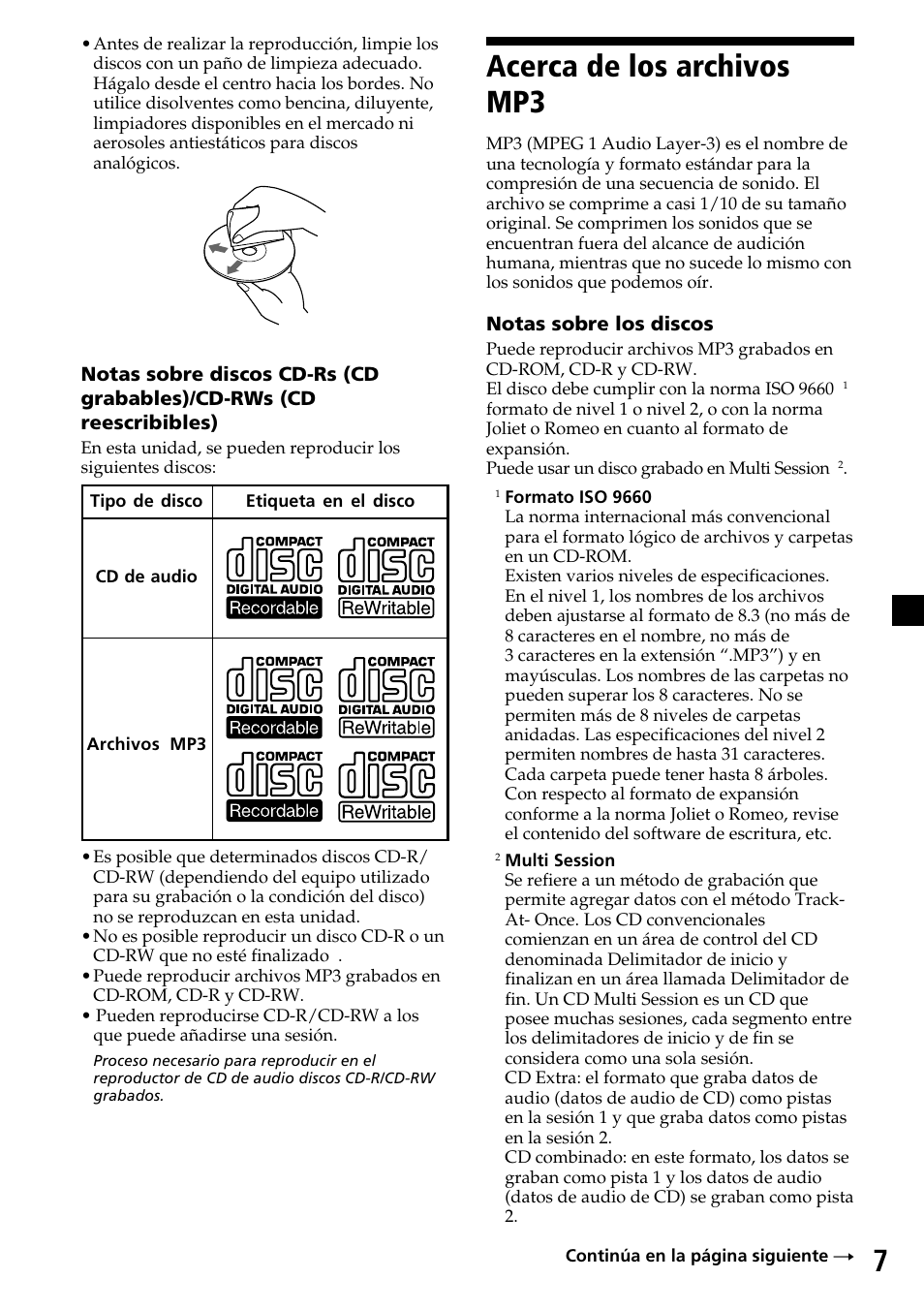 Acerca de los archivos mp3 | Sony CDX-MP30 User Manual | Page 59 / 80