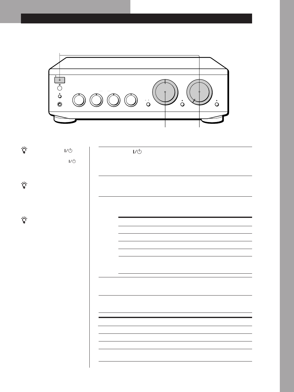 Escucha de música, Operaciones básicas 7, Operaciones básicas | Ponga en reproducción la fuente de programas, Ajuste el volumen girando volume | Sony TA-FE520R User Manual | Page 27 / 44