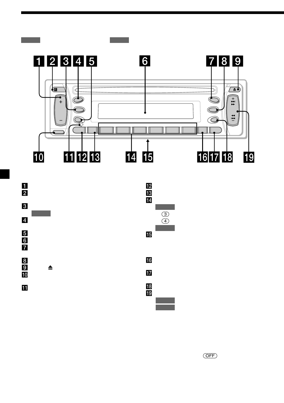 4ubicación de los controles | Sony CDX-L470X User Manual | Page 22 / 56