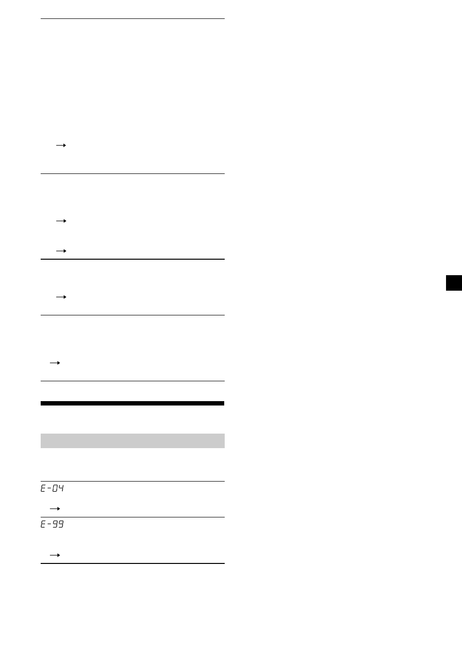 Indicaciones de error | Sony CDX-L470X User Manual | Page 37 / 56