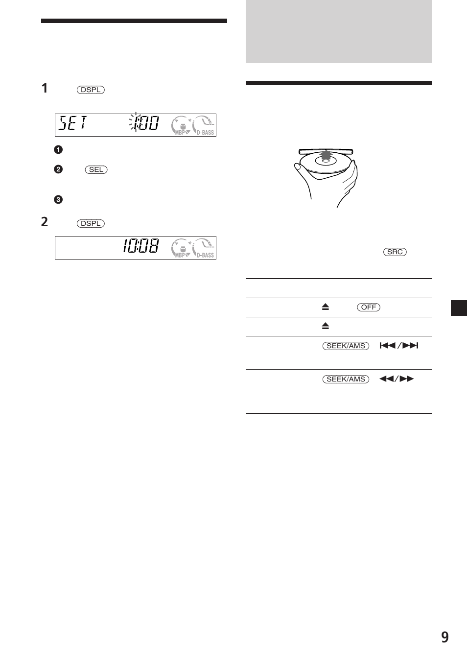 Cd 放音機, 9設定時鐘, 收聽 cd | Sony CDX-L470X User Manual | Page 45 / 56