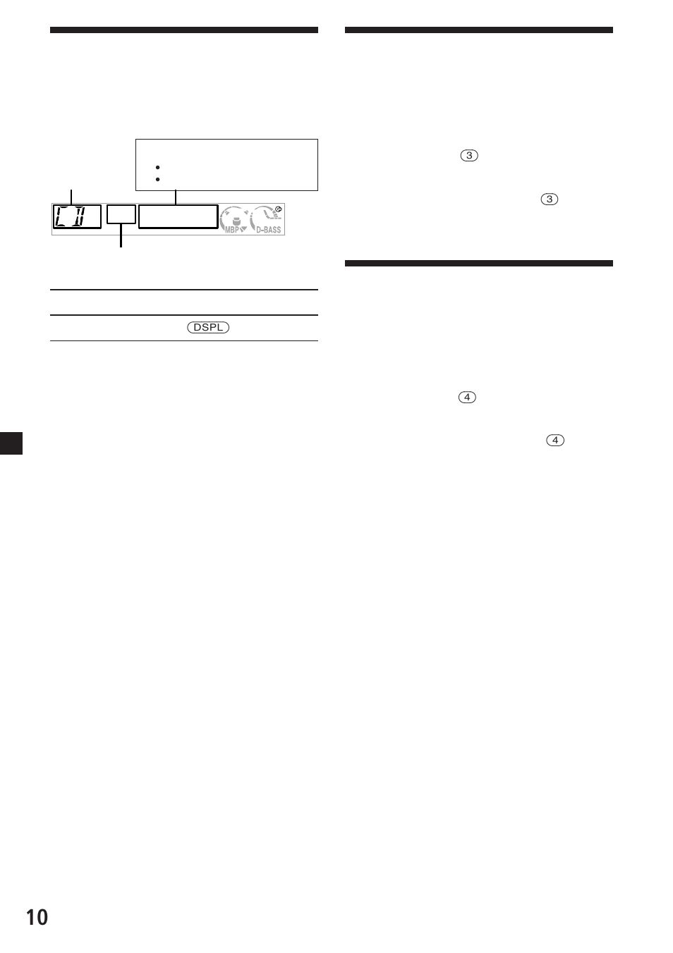 10 顯示項目, 反覆播放曲目, 以任意順序播放曲目 | Sony CDX-L470X User Manual | Page 46 / 56