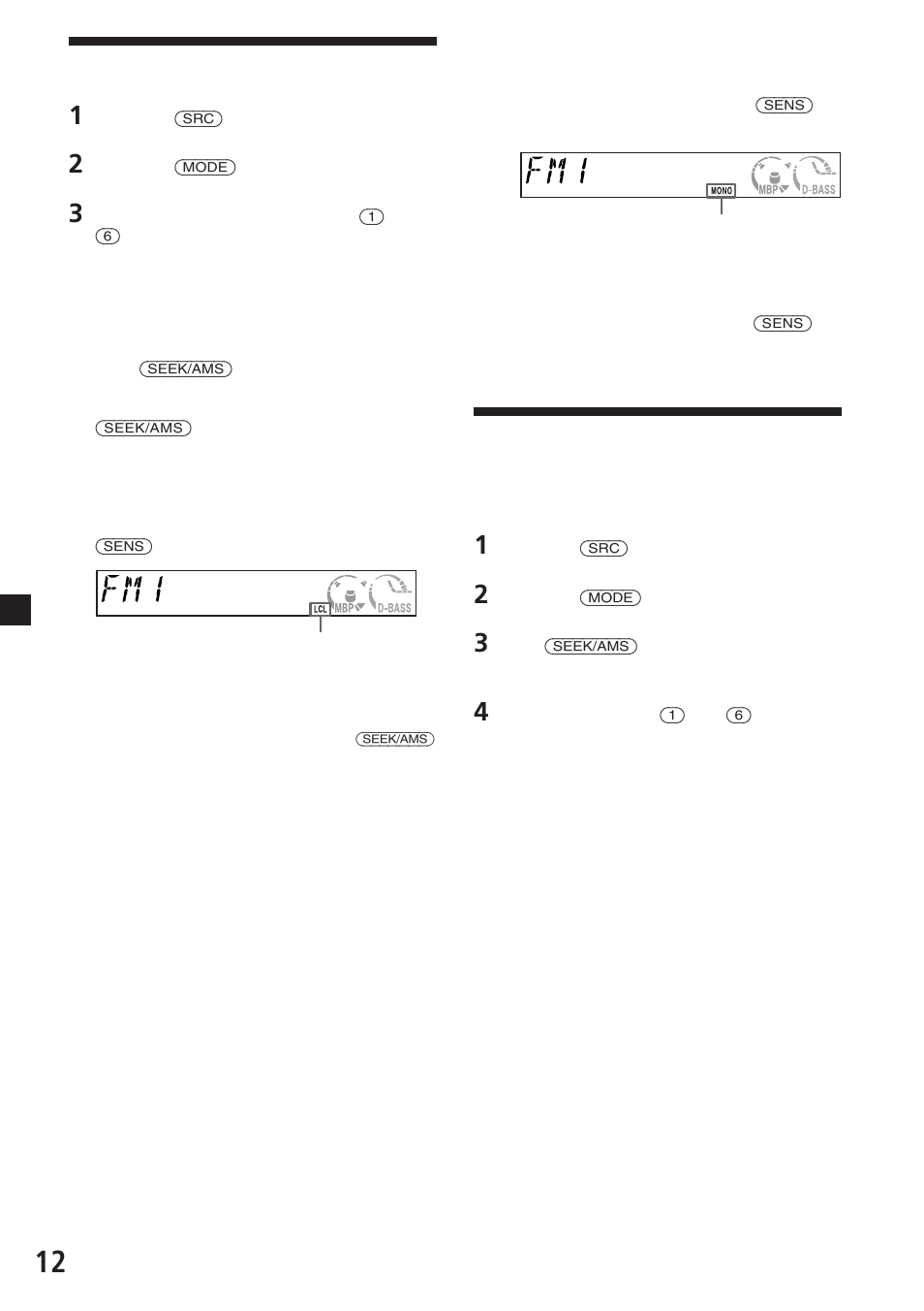 12 收聽所記憶的電臺, 僅記憶所要的電臺 | Sony CDX-L470X User Manual | Page 48 / 56