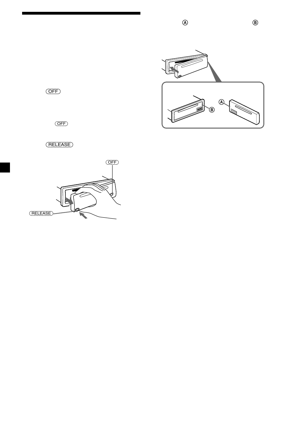 Detaching the front panel | Sony CDX-L470X User Manual | Page 8 / 56