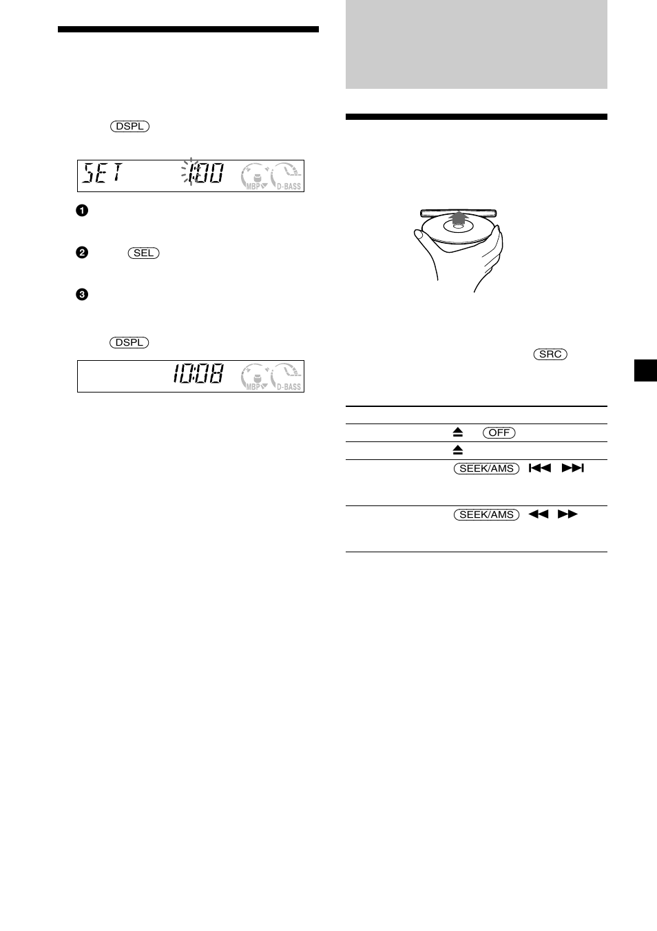 Setting the clock, Cd player, Playing a disc | 9setting the clock | Sony CDX-L470X User Manual | Page 9 / 56