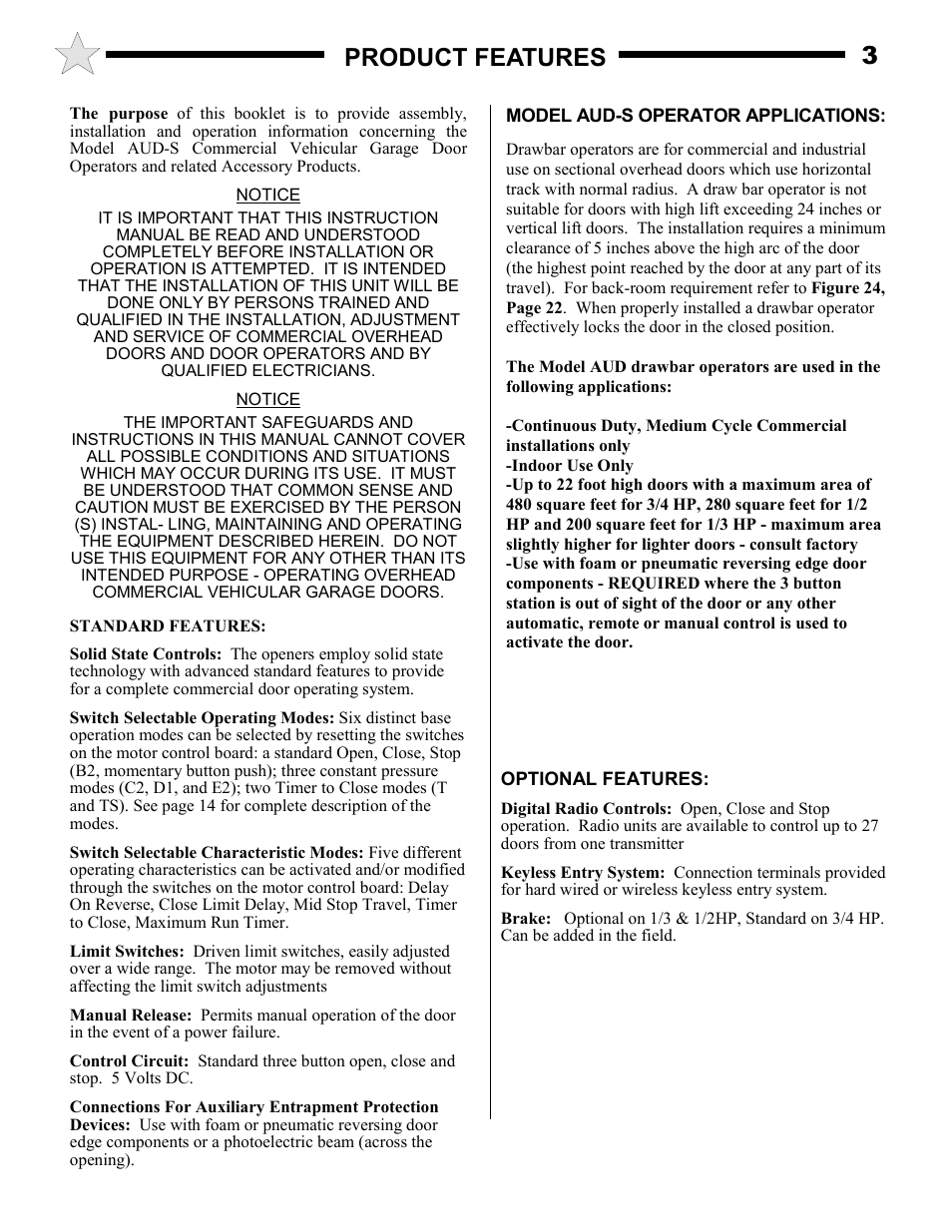 3product features | Audi AUD-S User Manual | Page 3 / 24