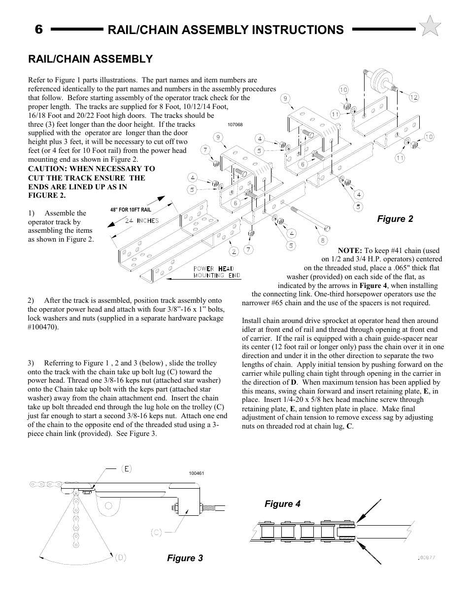 6rail/chain assembly instructions, Rail/chain assembly | Audi AUD-S User Manual | Page 6 / 24