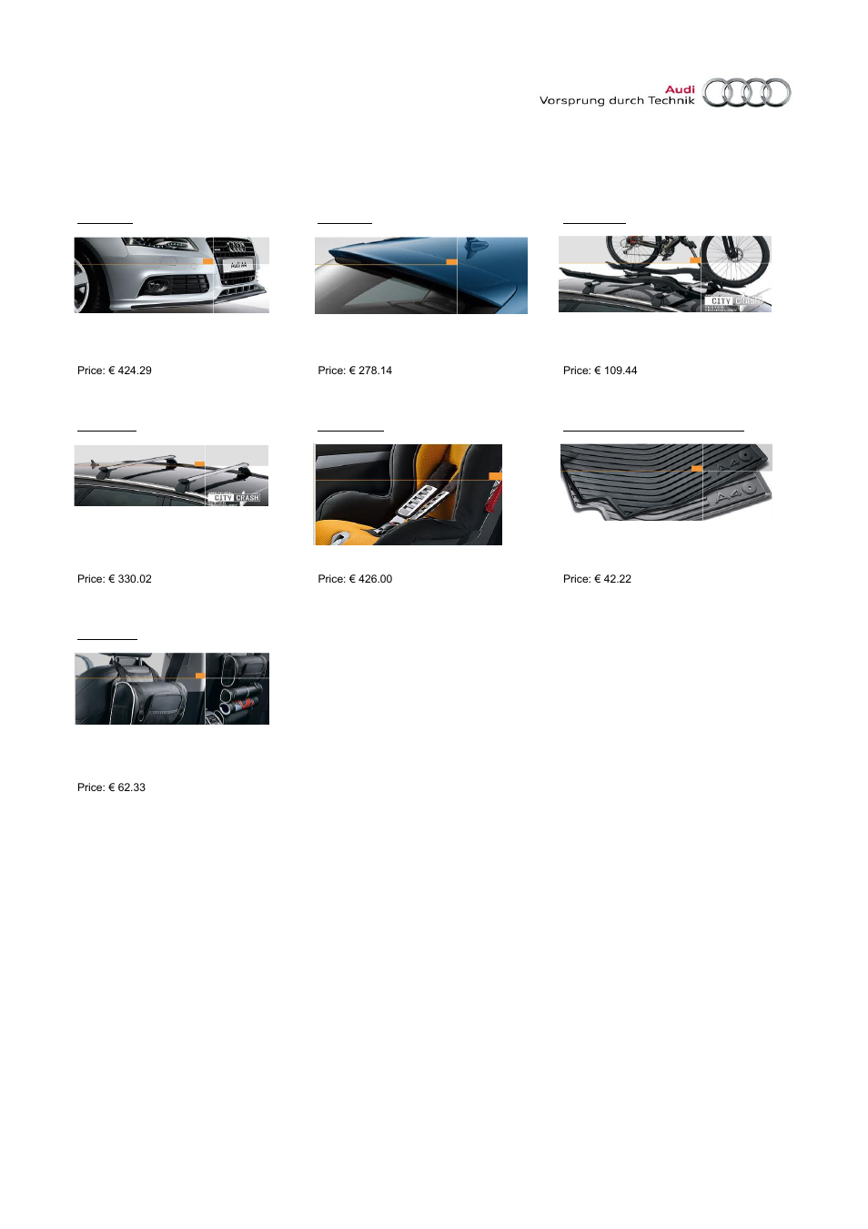 Accessories | Audi A4 User Manual | Page 17 / 30
