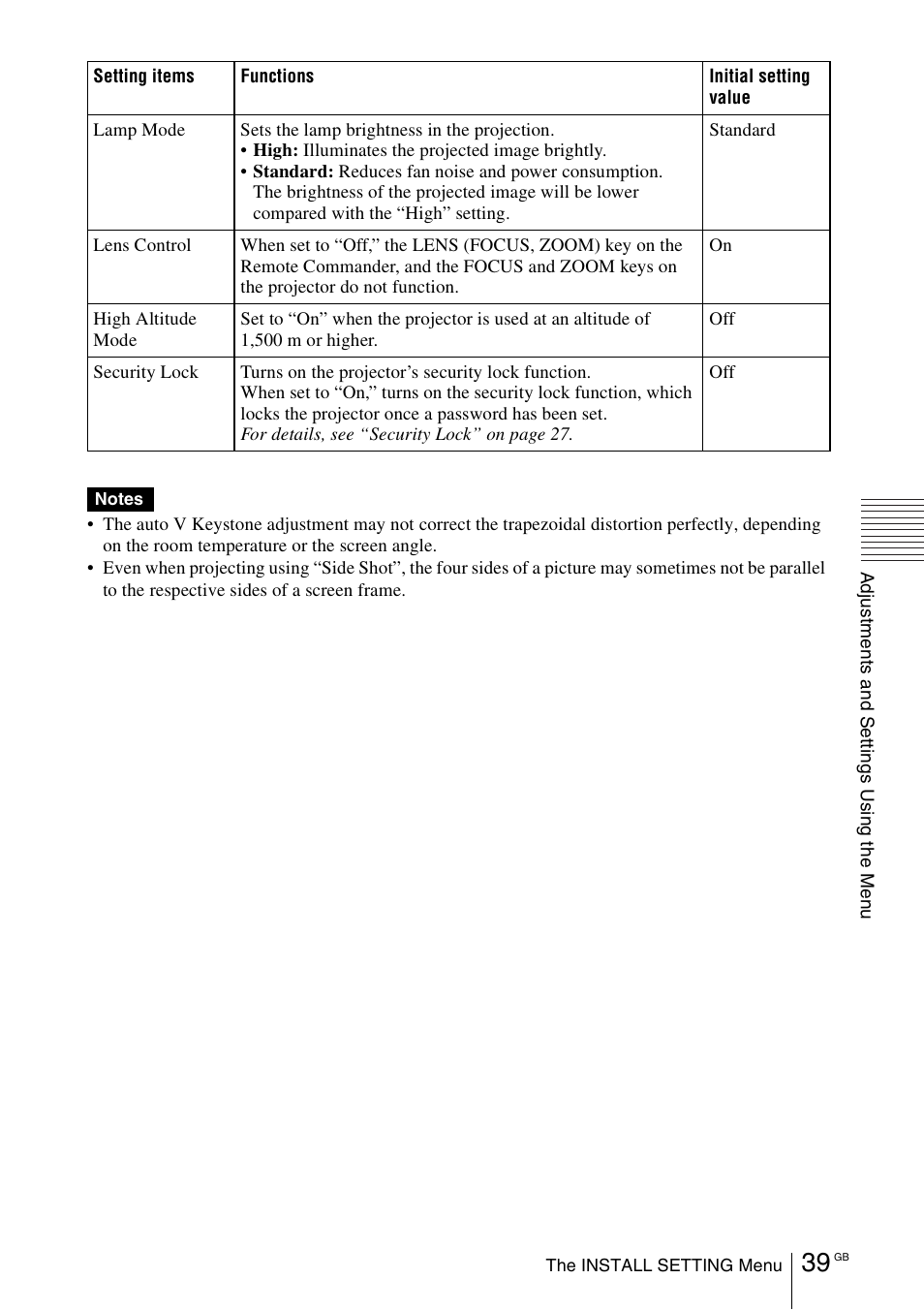 Sony VPL-CX70 User Manual | Page 39 / 180