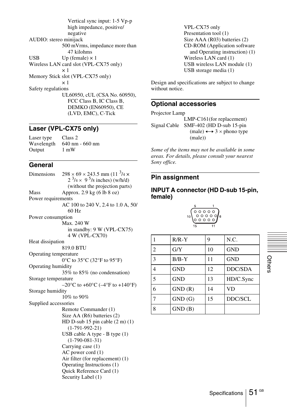 Sony VPL-CX70 User Manual | Page 51 / 180