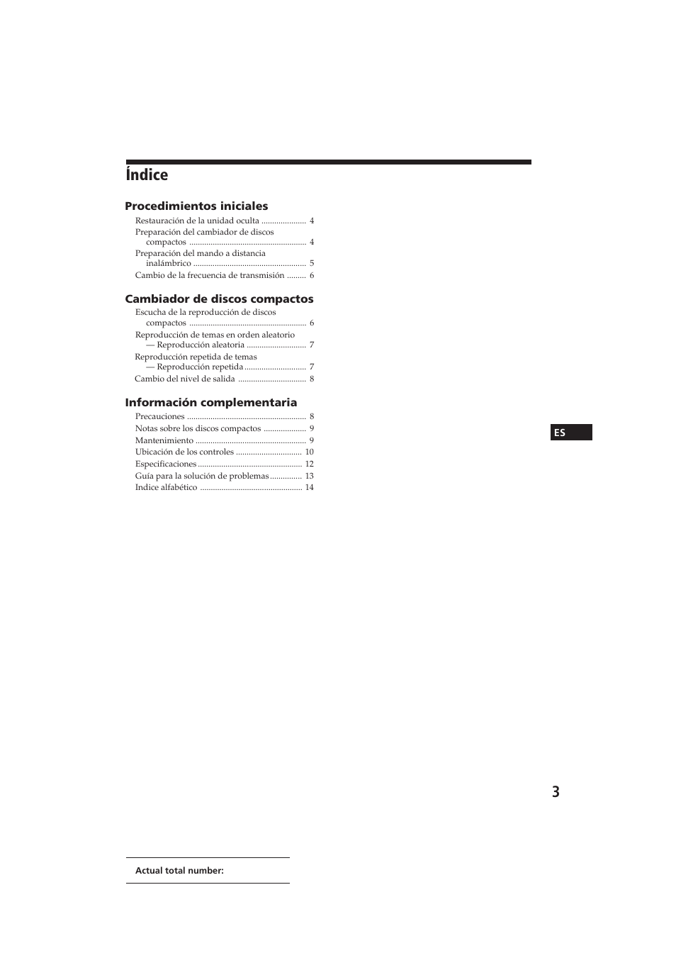 Índice | Sony CDX-52RF User Manual | Page 15 / 27