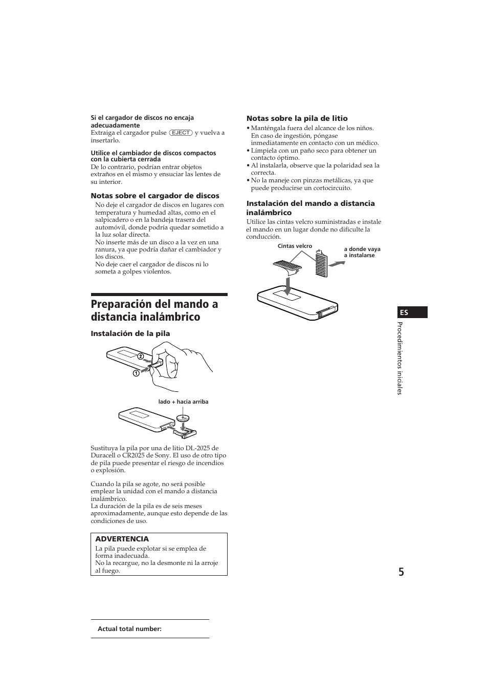 Preparación del mando a distancia inalámbrico | Sony CDX-52RF User Manual | Page 17 / 27