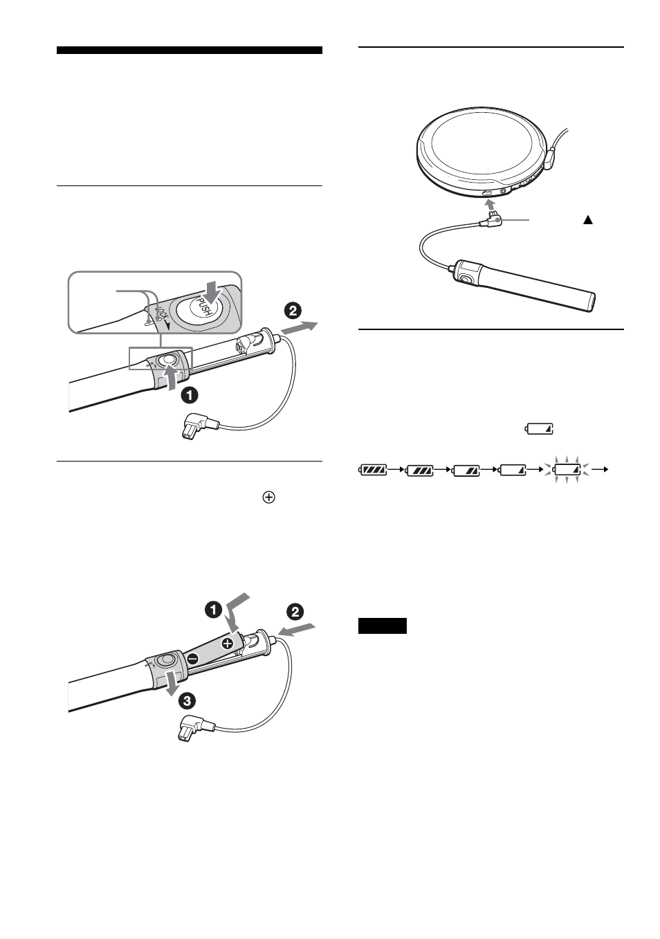 Using the dry batteries | Sony D-NE9 User Manual | Page 30 / 112