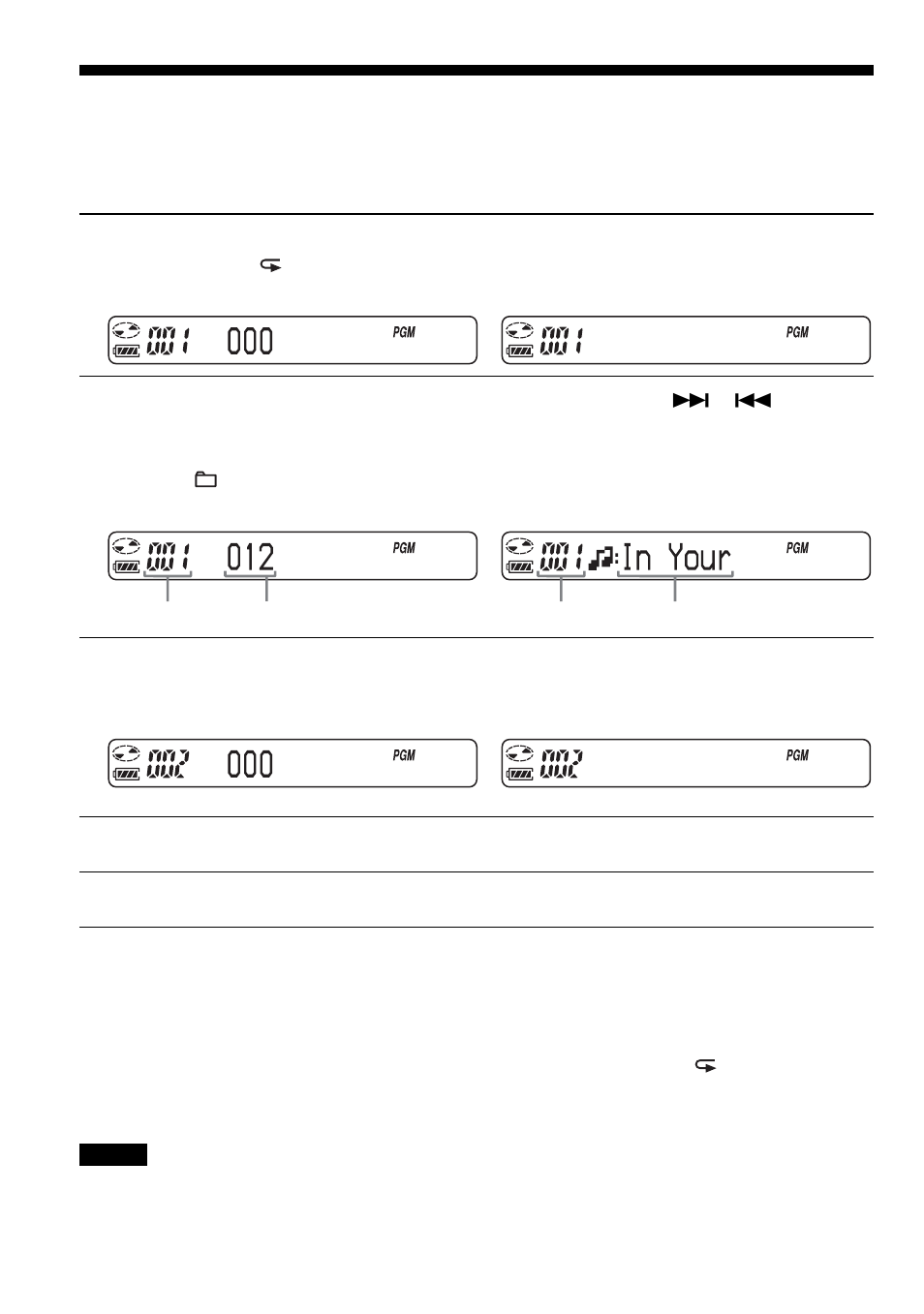 Reproducción de pistas en el orden, Deseado (reproducción pgm), Reproducción de pistas en el orden deseado | Sony D-NE9 User Manual | Page 58 / 112