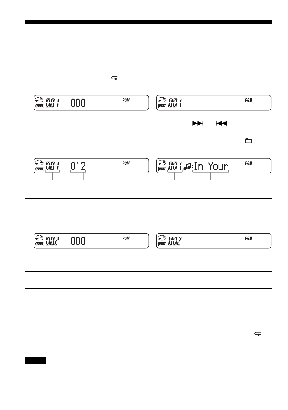 Reproduzir as faixas pela ordem, Pretendida (reprodução pgm), Reproduzir as faixas pela ordem pretendida | Sony D-NE9 User Manual | Page 94 / 112