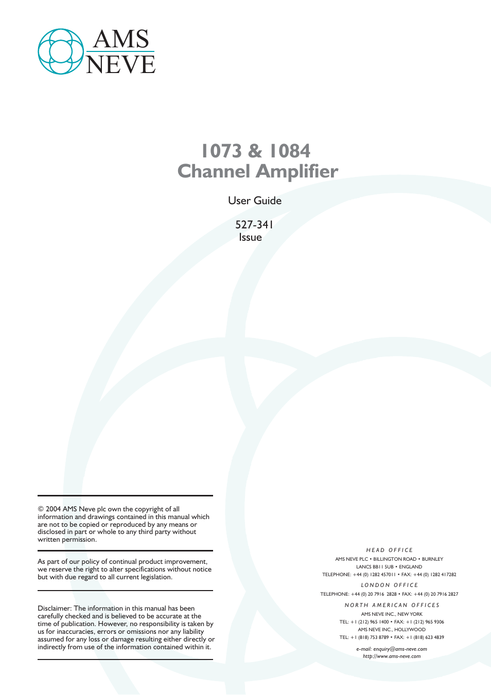 AMS 1073 User Manual | 44 pages