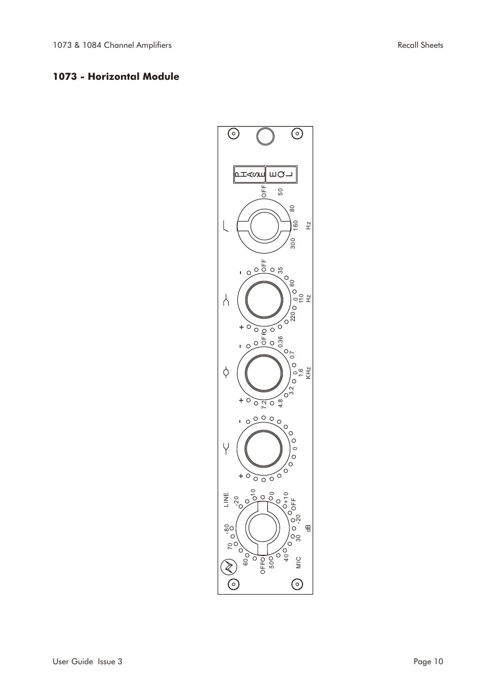 1073 - hor i zon tal mod ule | AMS 1073 User Manual | Page 12 / 44