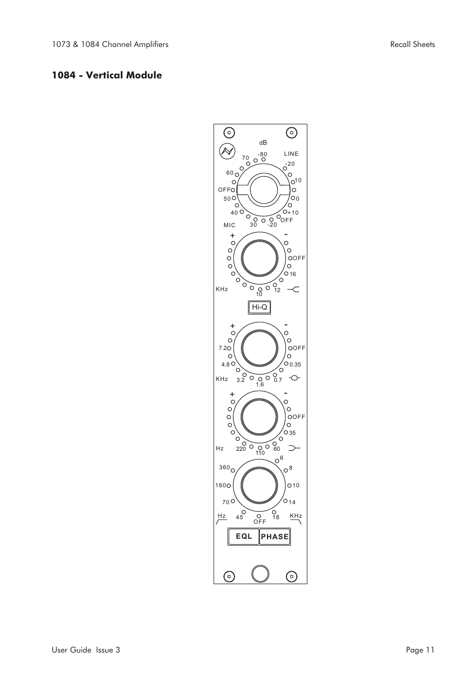 1084 - ver ti cal mod ule | AMS 1073 User Manual | Page 13 / 44