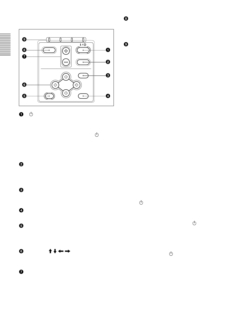 Control panel | Sony VPL-PX1 User Manual | Page 10 / 96