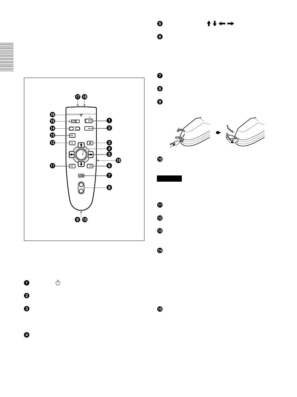 T四残ommande, Télécommande, Remarques sur le faisceau laser | Sony VPL-PX1 User Manual | Page 42 / 96
