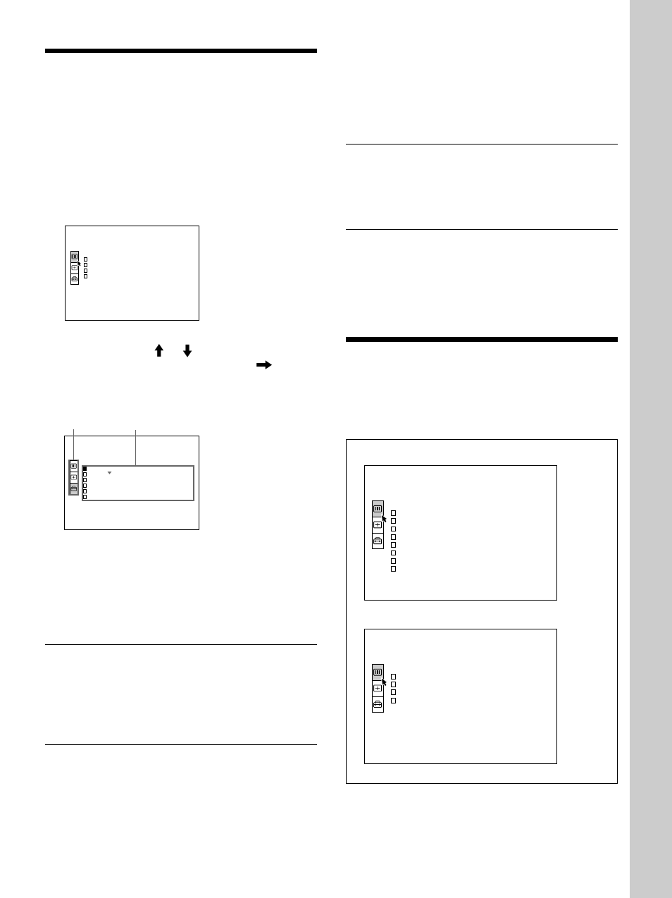 Ajustements et r使lages ・lユaide des menus, Utilisation du menu, Le menu ctrl image | Ajustements et régla g es à l’aide des men us, Pour désactiver l’écran de menu, Pour restaurer des paramètres modifiés, A propos de la mémoire des réglages, En cas d’absence de signal d’entrée | Sony VPL-PX1 User Manual | Page 49 / 96
