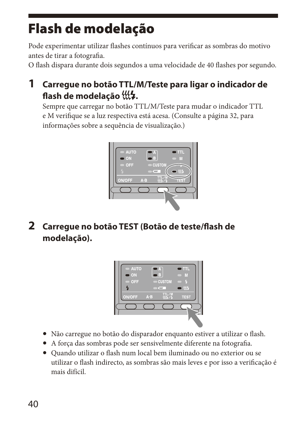 Flash de modelação | Sony HVL-MT24AM User Manual | Page 100 / 294