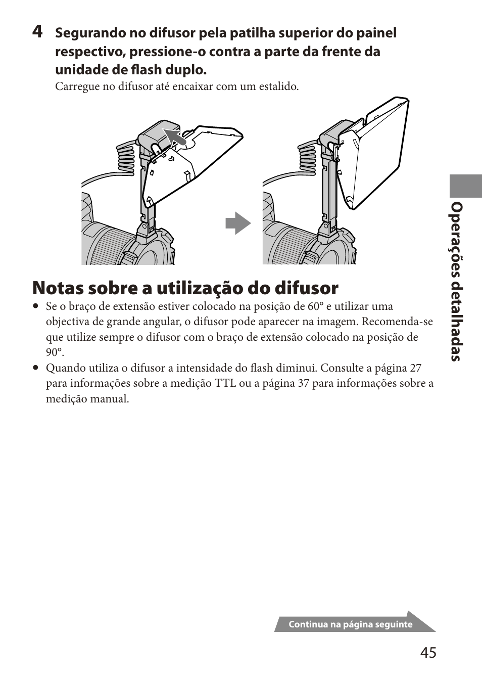 Notas sobre a utilização do difusor | Sony HVL-MT24AM User Manual | Page 105 / 294