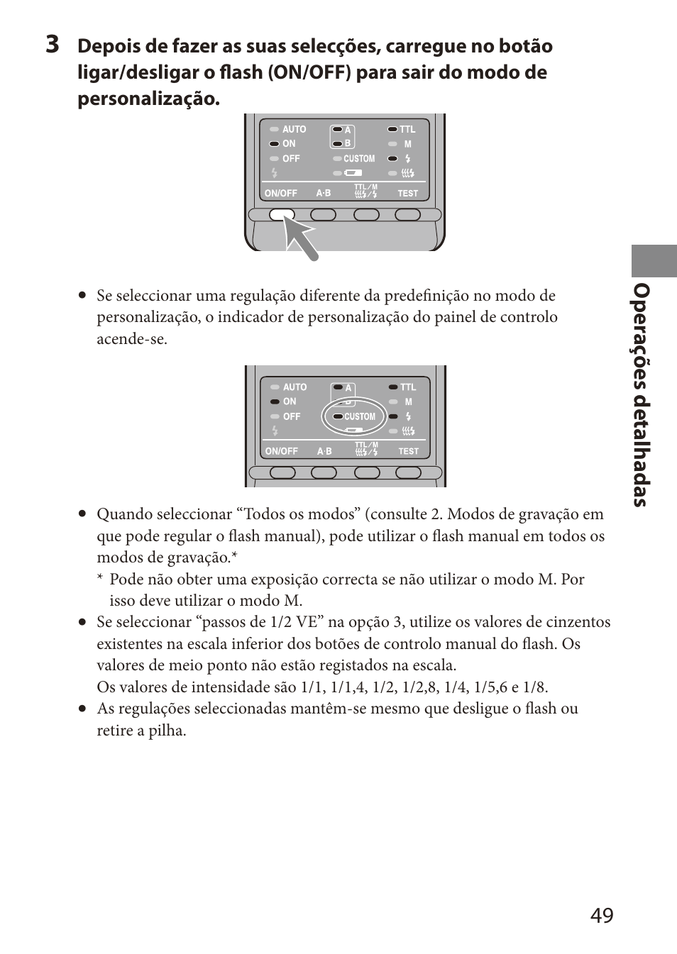 O per aç ões detalhadas | Sony HVL-MT24AM User Manual | Page 109 / 294