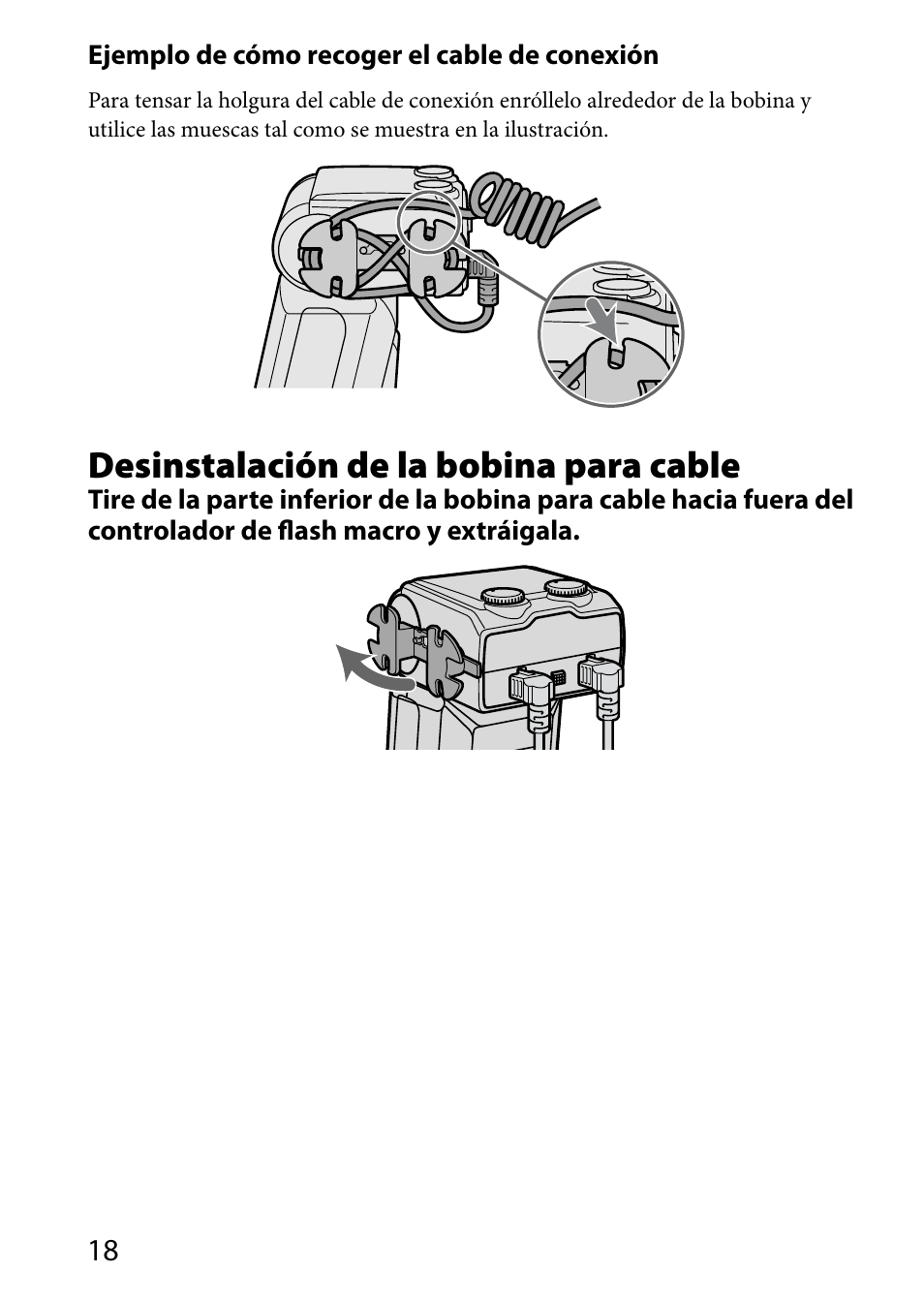 Desinstalación de la bobina para cable | Sony HVL-MT24AM User Manual | Page 136 / 294