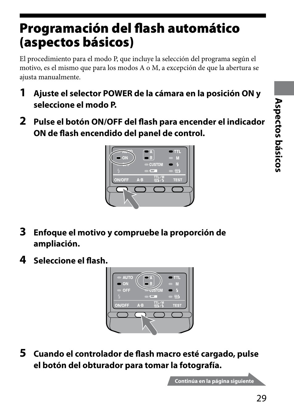 Programación del flash automático, Aspectos básicos) | Sony HVL-MT24AM User Manual | Page 147 / 294