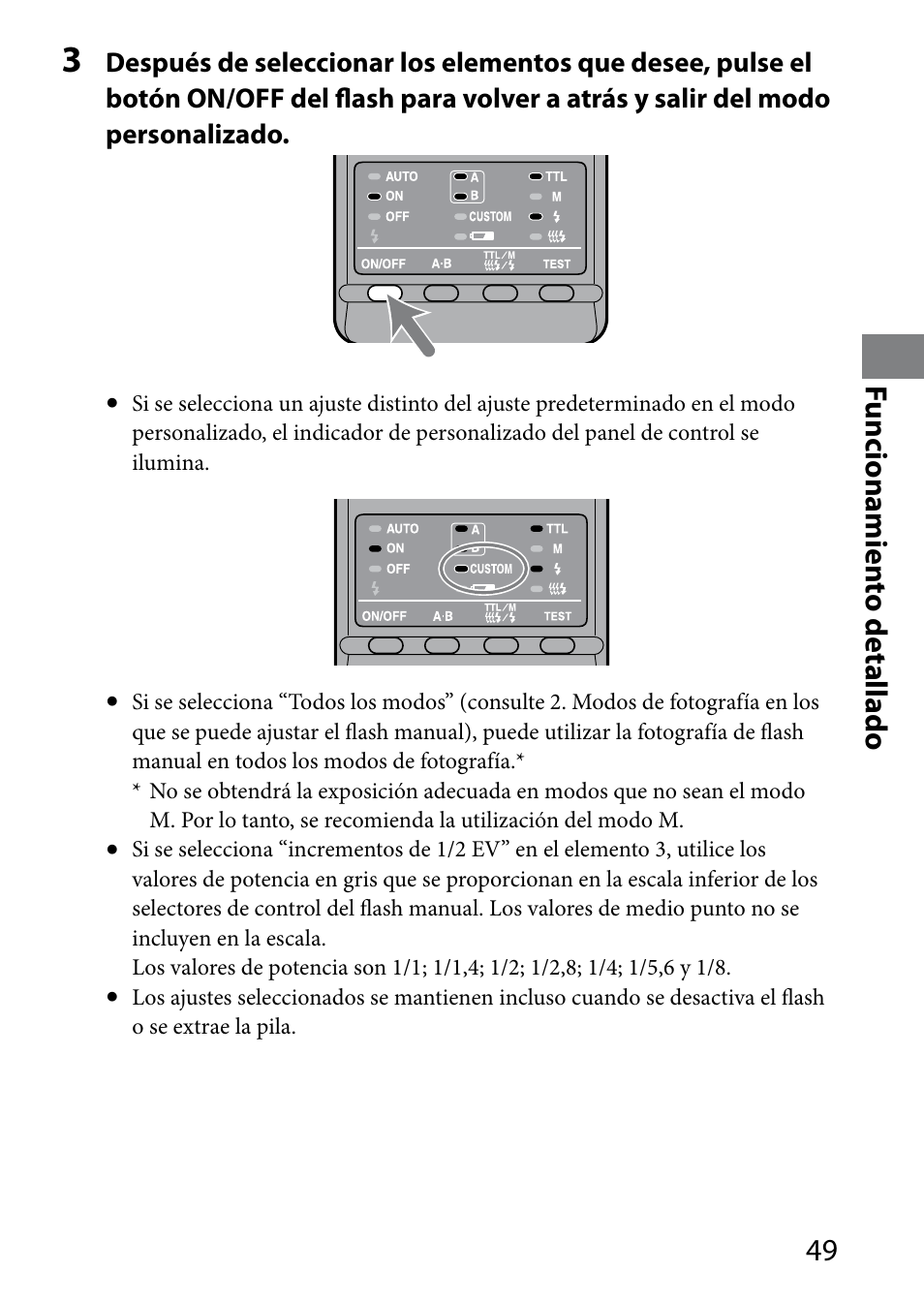 Funcionamien to detallado | Sony HVL-MT24AM User Manual | Page 167 / 294