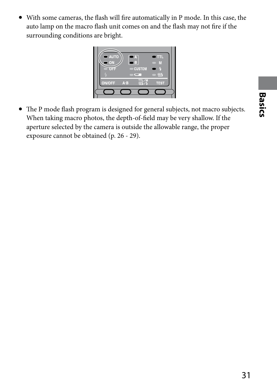 1 basics | Sony HVL-MT24AM User Manual | Page 31 / 294