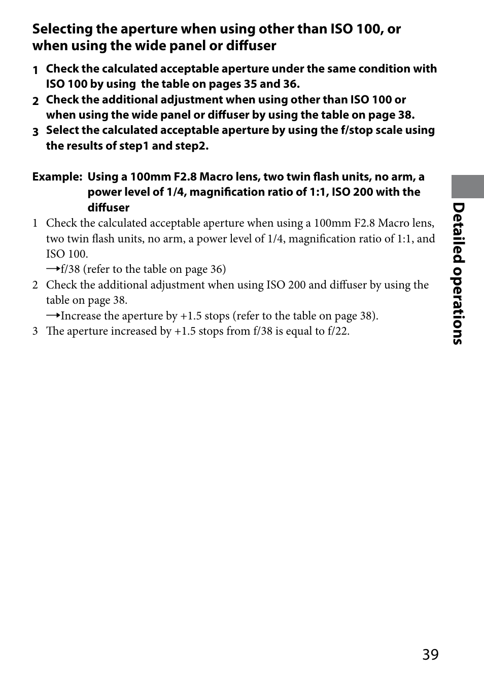 Detailed oper ations | Sony HVL-MT24AM User Manual | Page 39 / 294