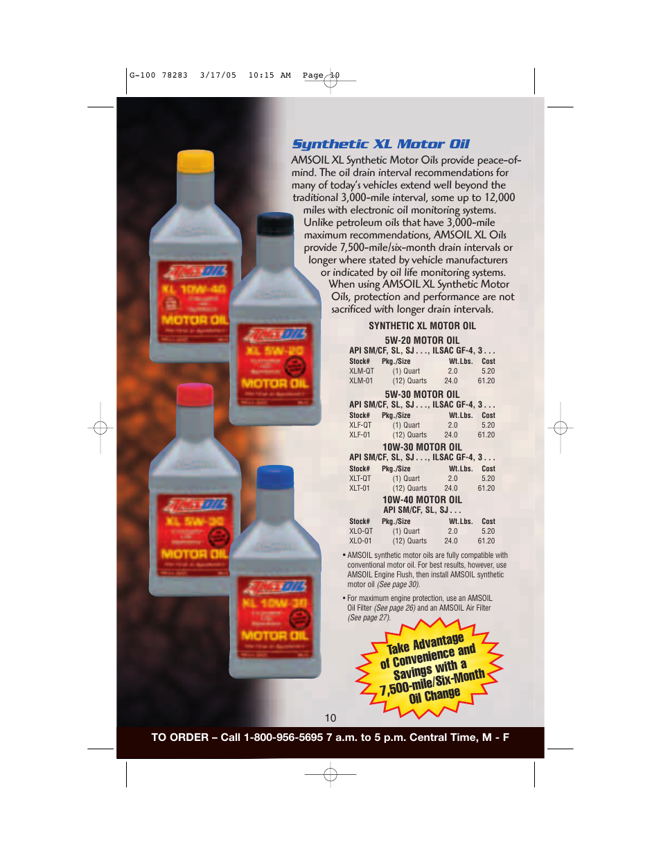 Synthetic xl motor oil | AMS Synthetic Motor Oil User Manual | Page 10 / 40