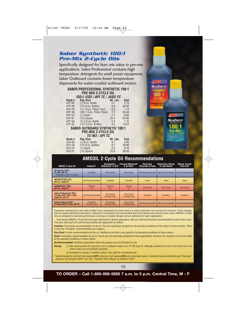 Amsoil 2-cycle oil recommendations | AMS Synthetic Motor Oil User Manual | Page 13 / 40