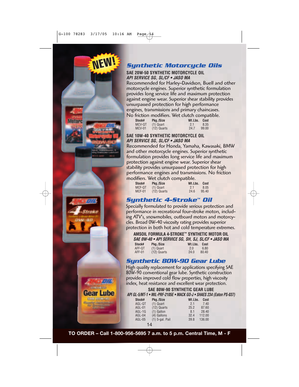 Synthetic 4-stroke, Synthetic 80w-90 gear lube, Synthetic motorcycle oils | AMS Synthetic Motor Oil User Manual | Page 14 / 40