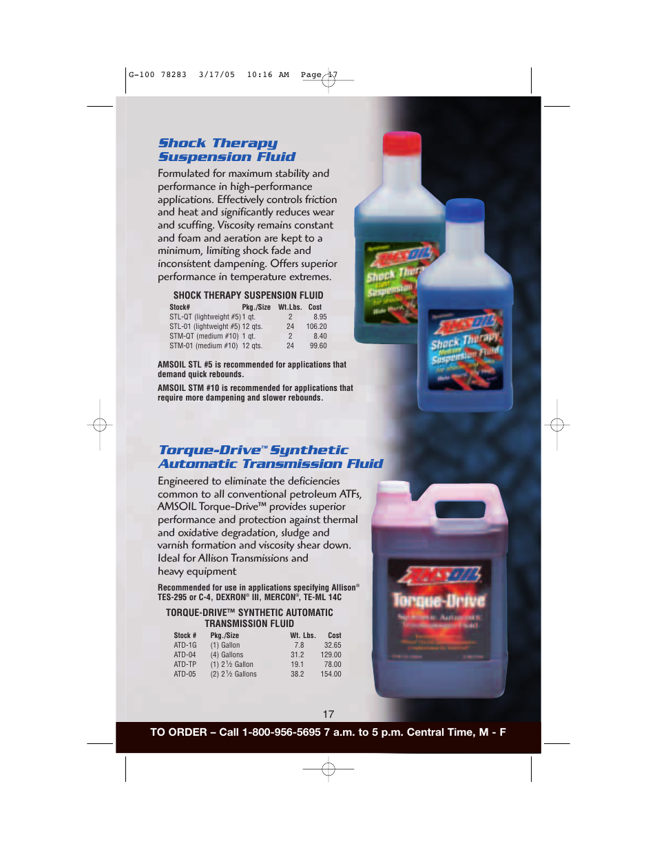 Shock therapy suspension fluid, Torque-drive, Synthetic automatic transmission fluid | AMS Synthetic Motor Oil User Manual | Page 17 / 40
