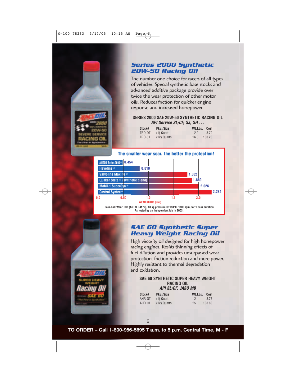 Sae 60 synthetic super heavy weight racing oil | AMS Synthetic Motor Oil User Manual | Page 6 / 40